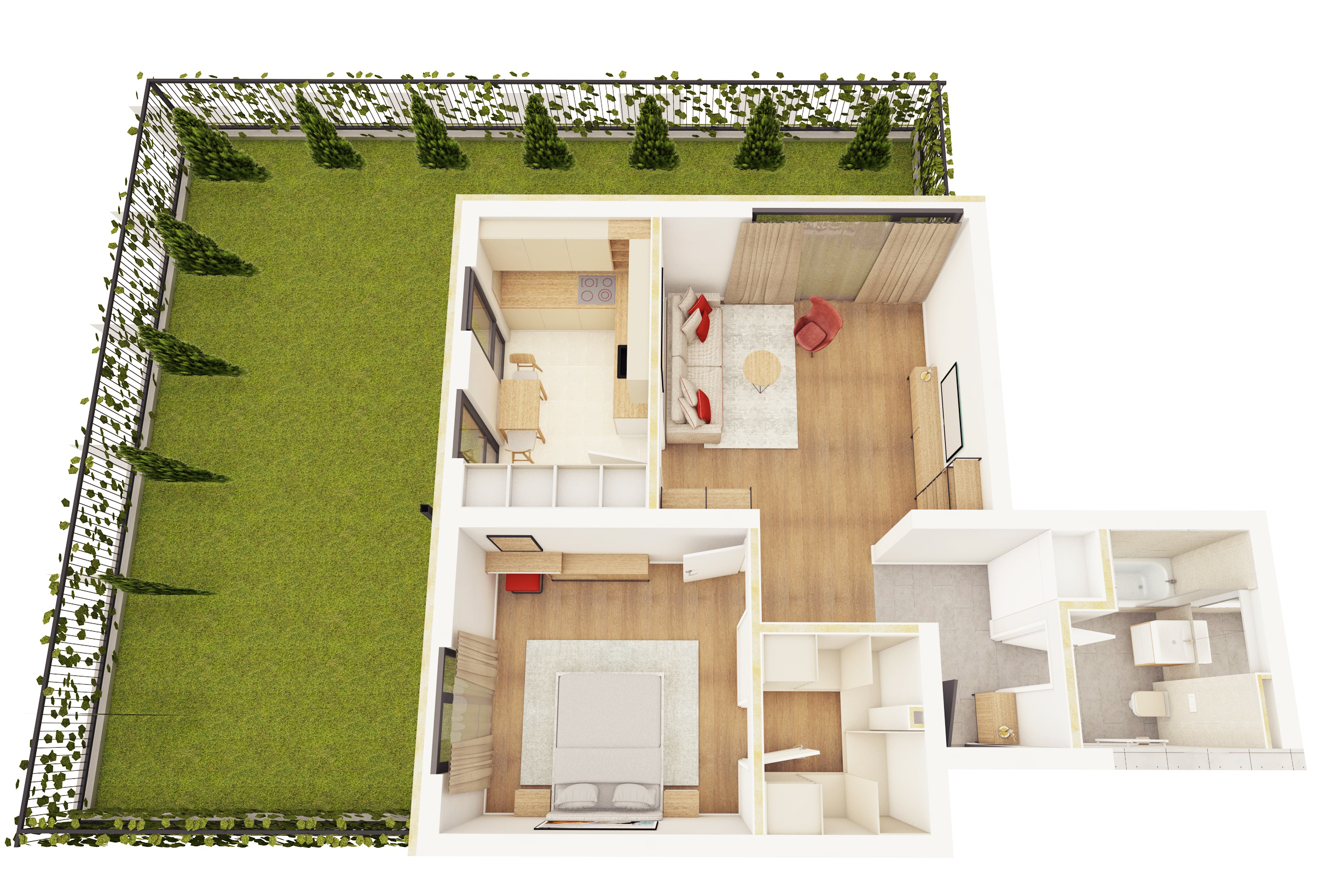 A02 - Apartament cu Două Camere și Grădină Mare