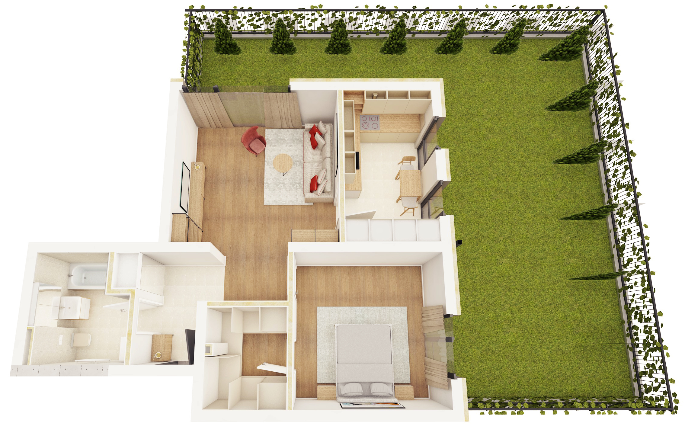 B02 - Apartament cu Două Camere și Grădină Generoasă