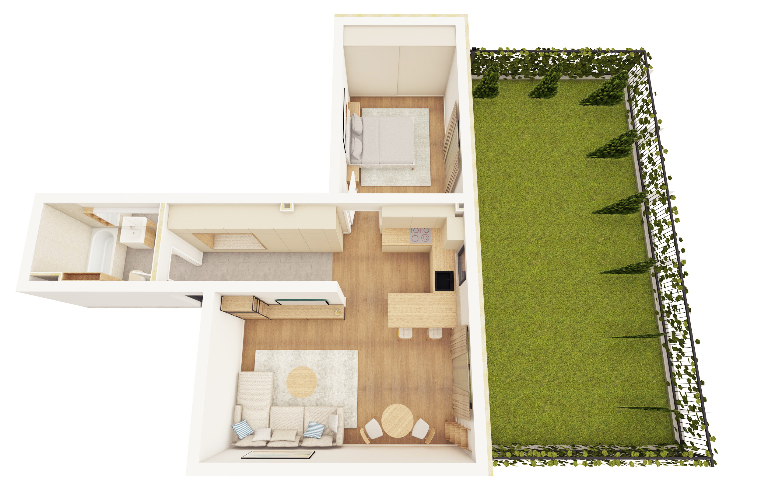 A03 - Apartament cu Două Camere și Grădină Extinsă