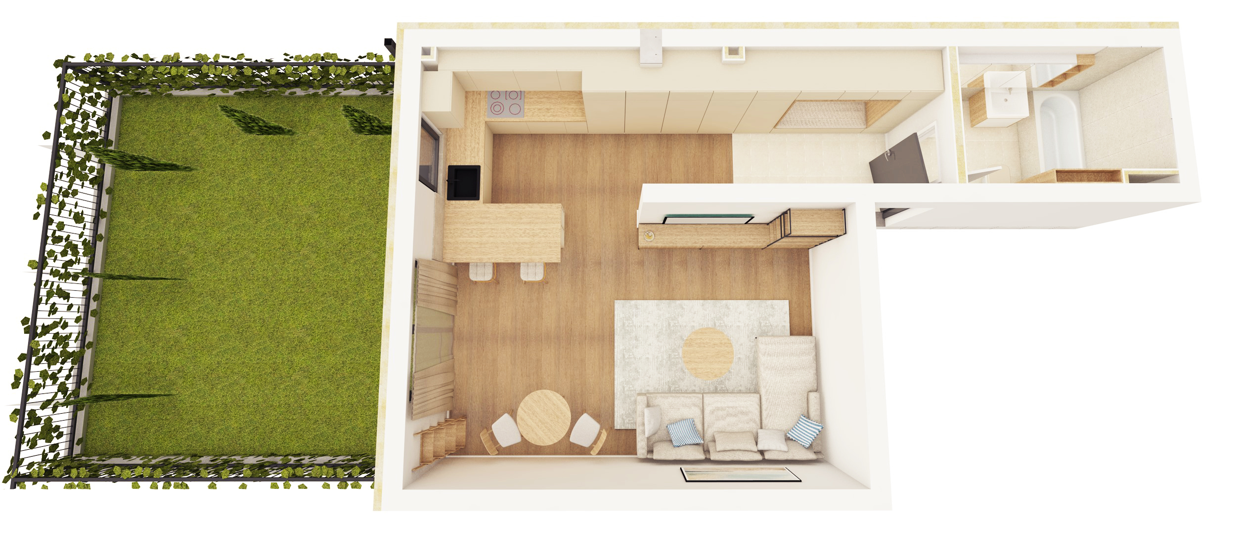 B03 - Garsonieră cu Grădină Proprie