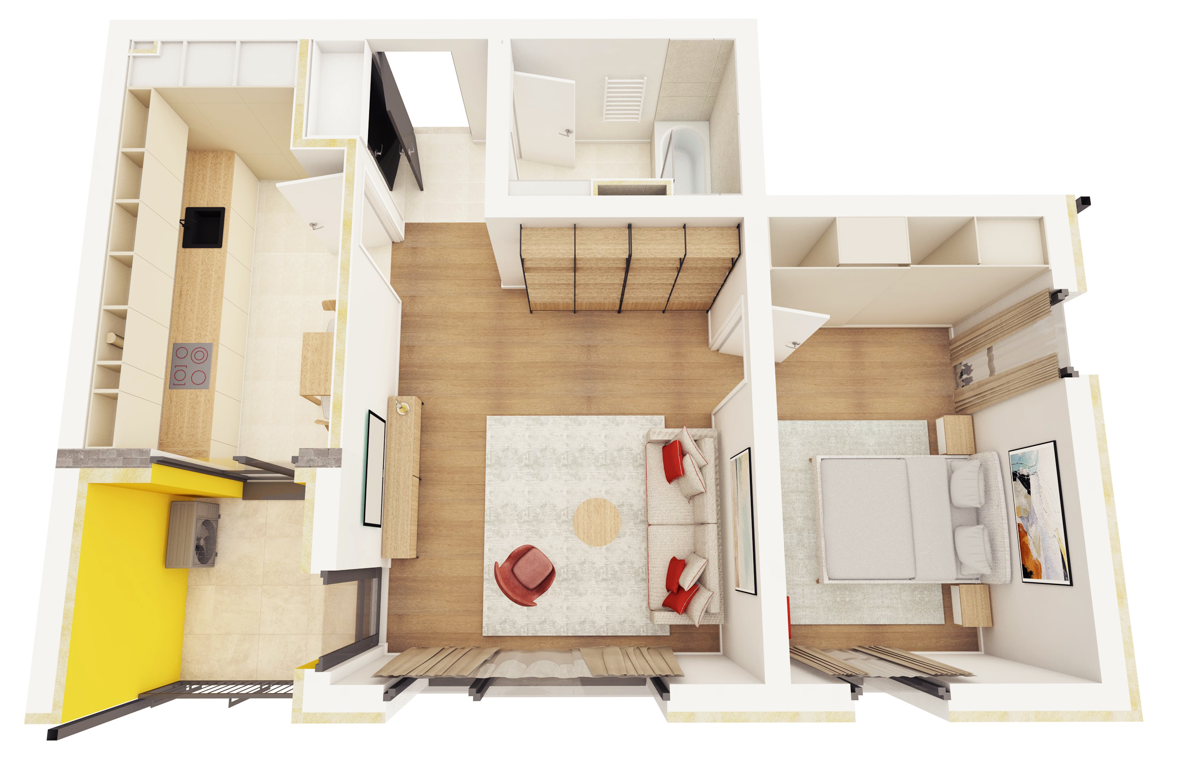 B09 - Apartament cu Două Camere și Balcon