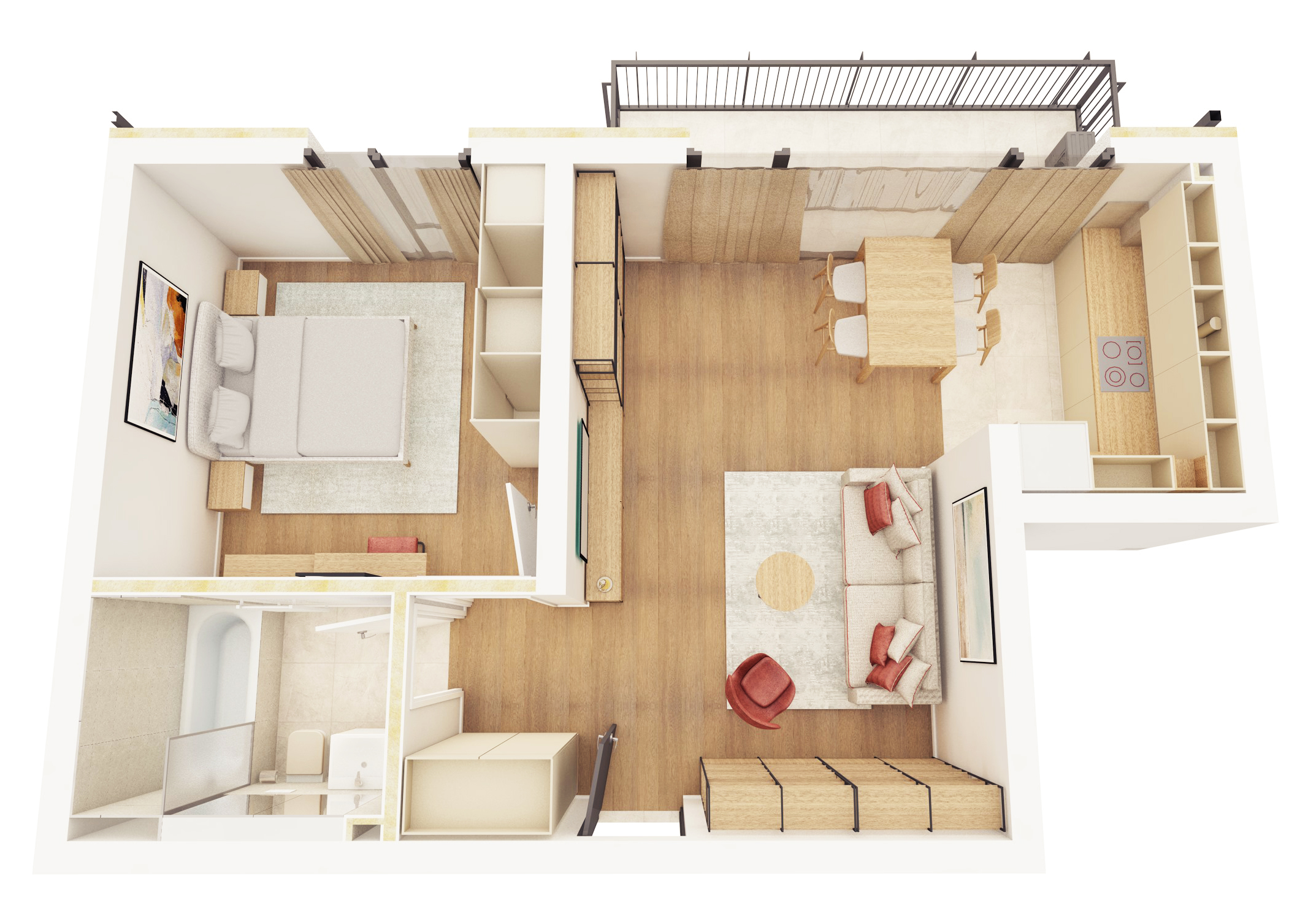 B10 - Apartament cu Două Camere și Balcon Mare – Living Spațios