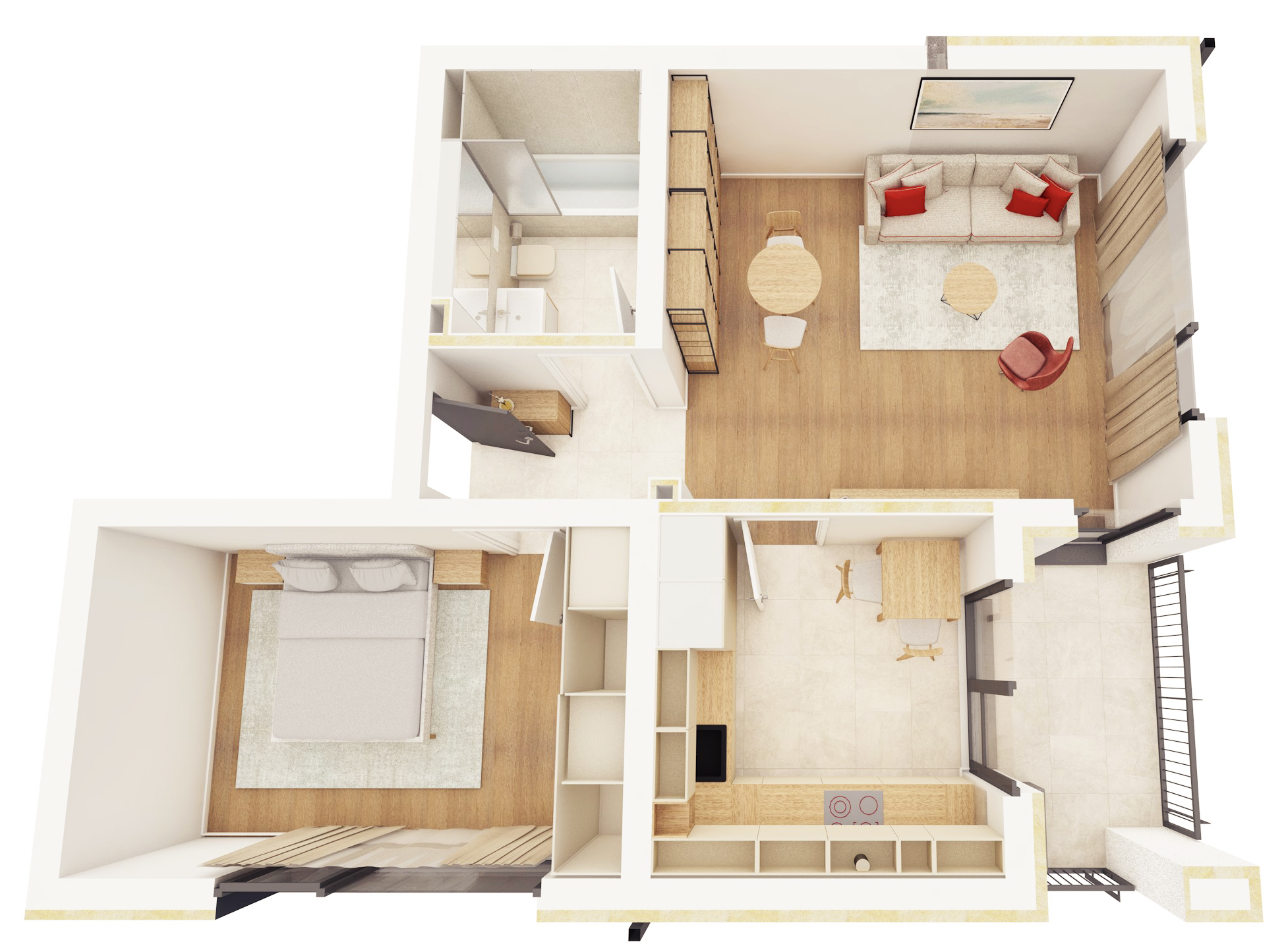 A08 - Apartament cu Două Camere și Balcon