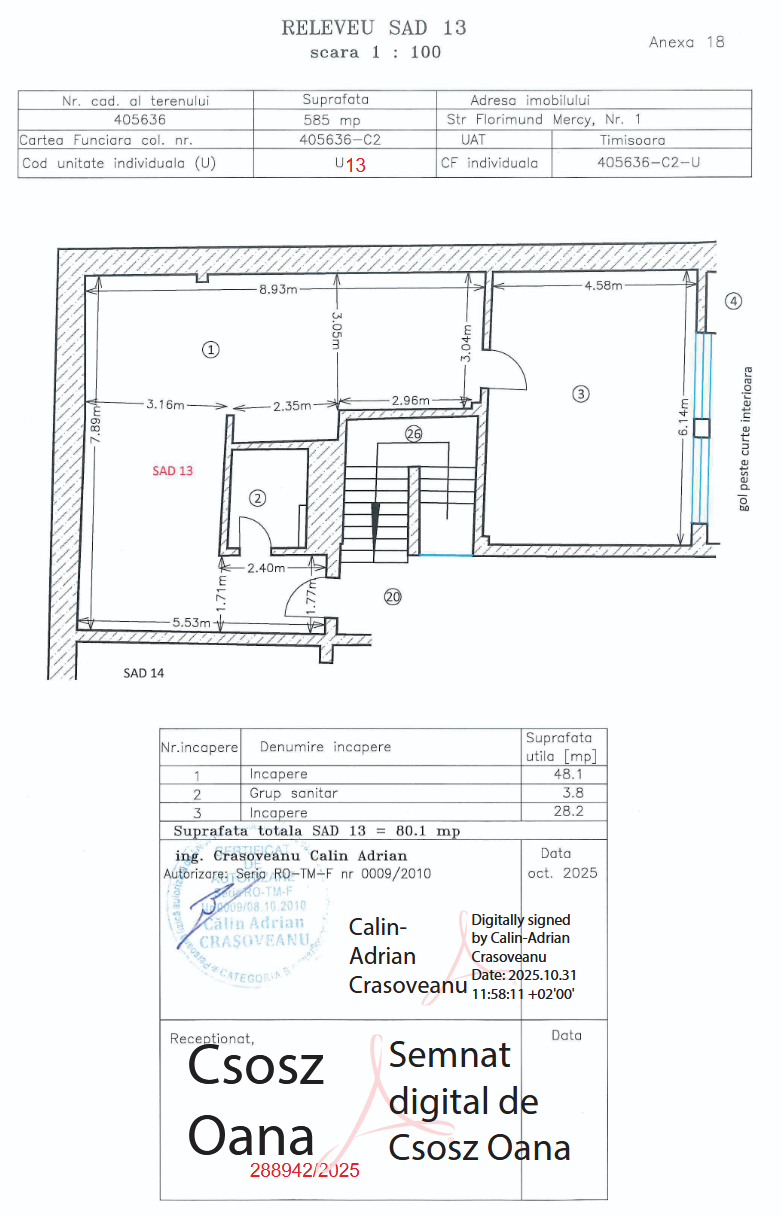 Spațiu birouri SAD 13 mansardă Timișoara centru vedere generală