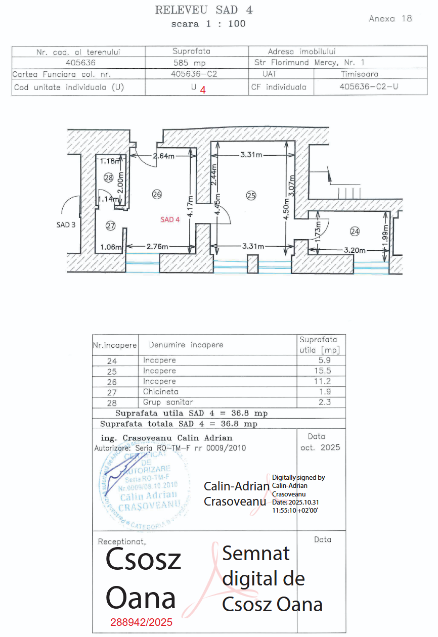 Spațiu birouri SAD 4 etaj 1 Timișoara centru vedere generală
