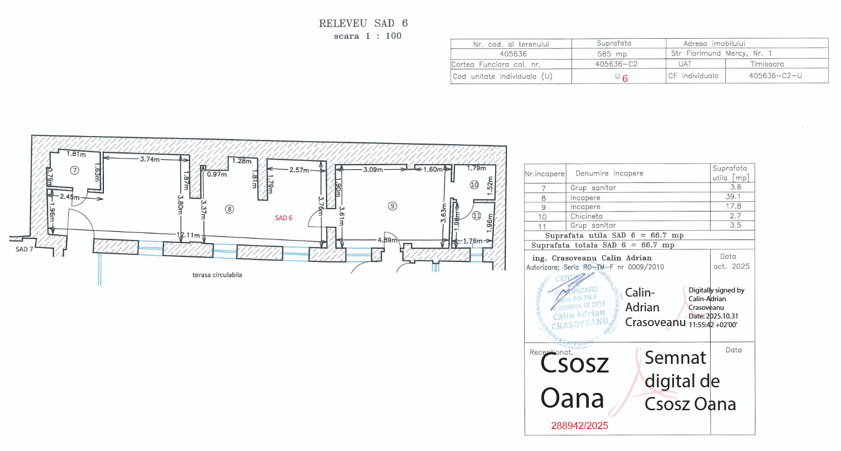Spațiu birouri SAD 6 etaj 1 Timișoara centru vedere generală