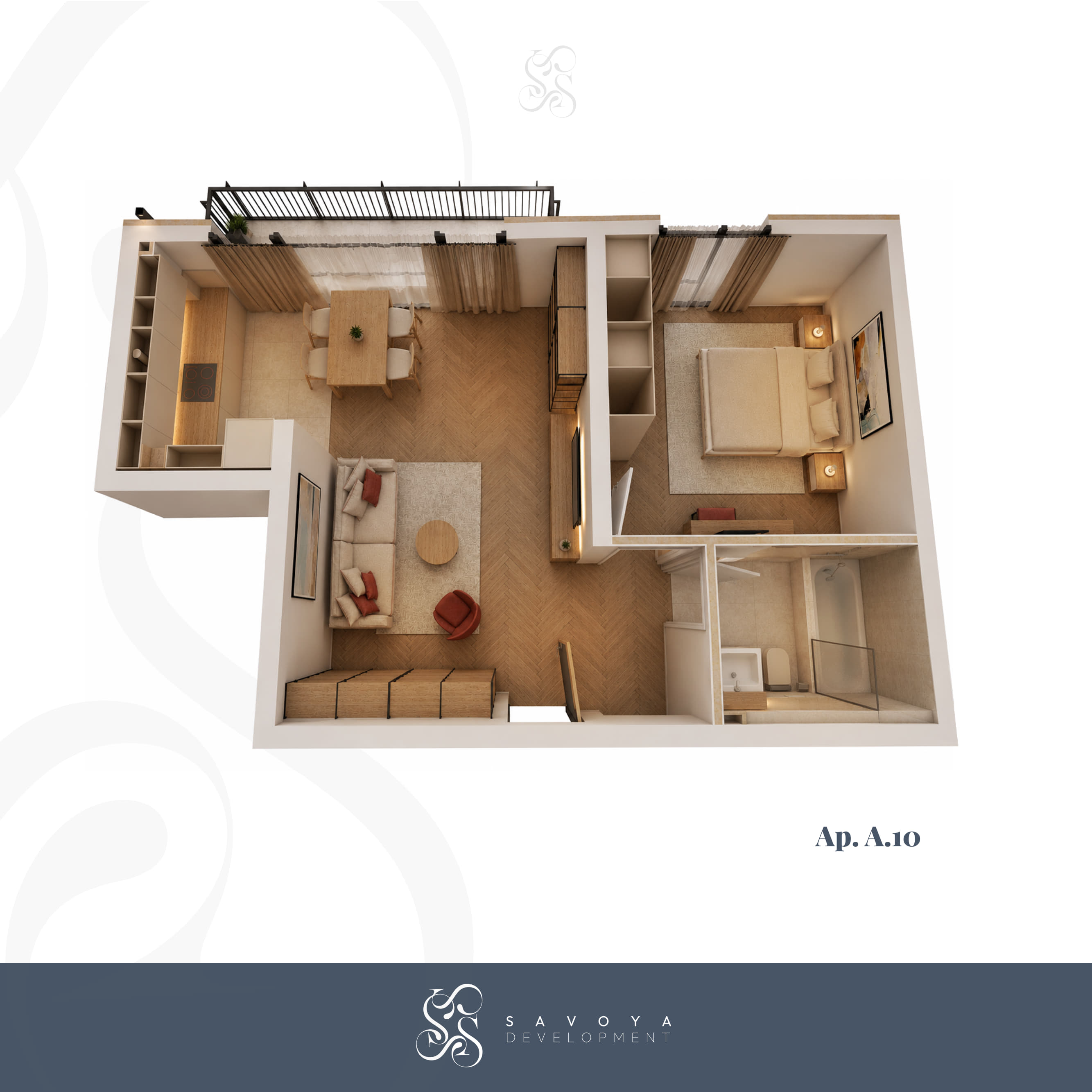 A10 - Apartament cu Două Camere și Balcon Mare