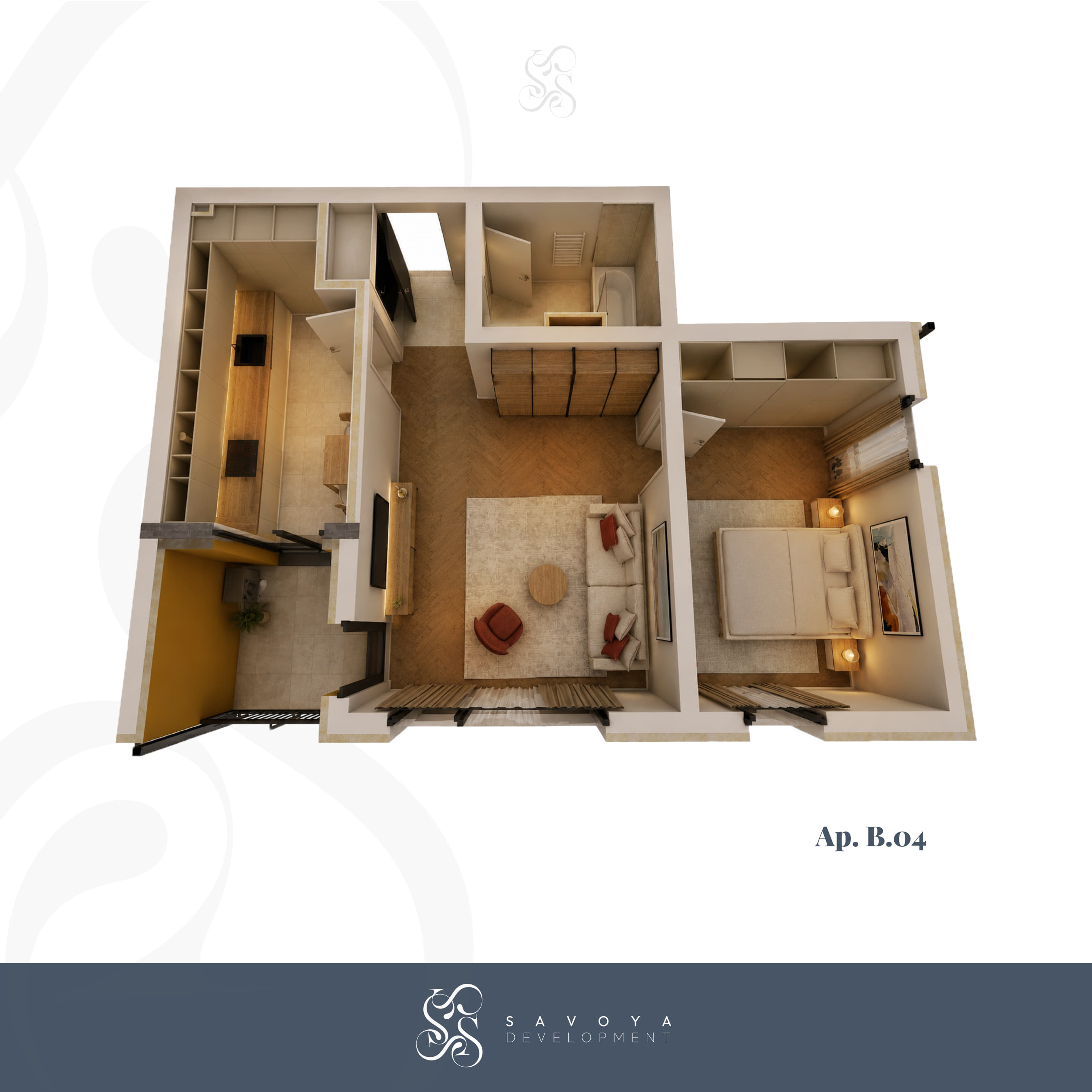 B04 - Apartament cu Două Camere și Balcon Spațios