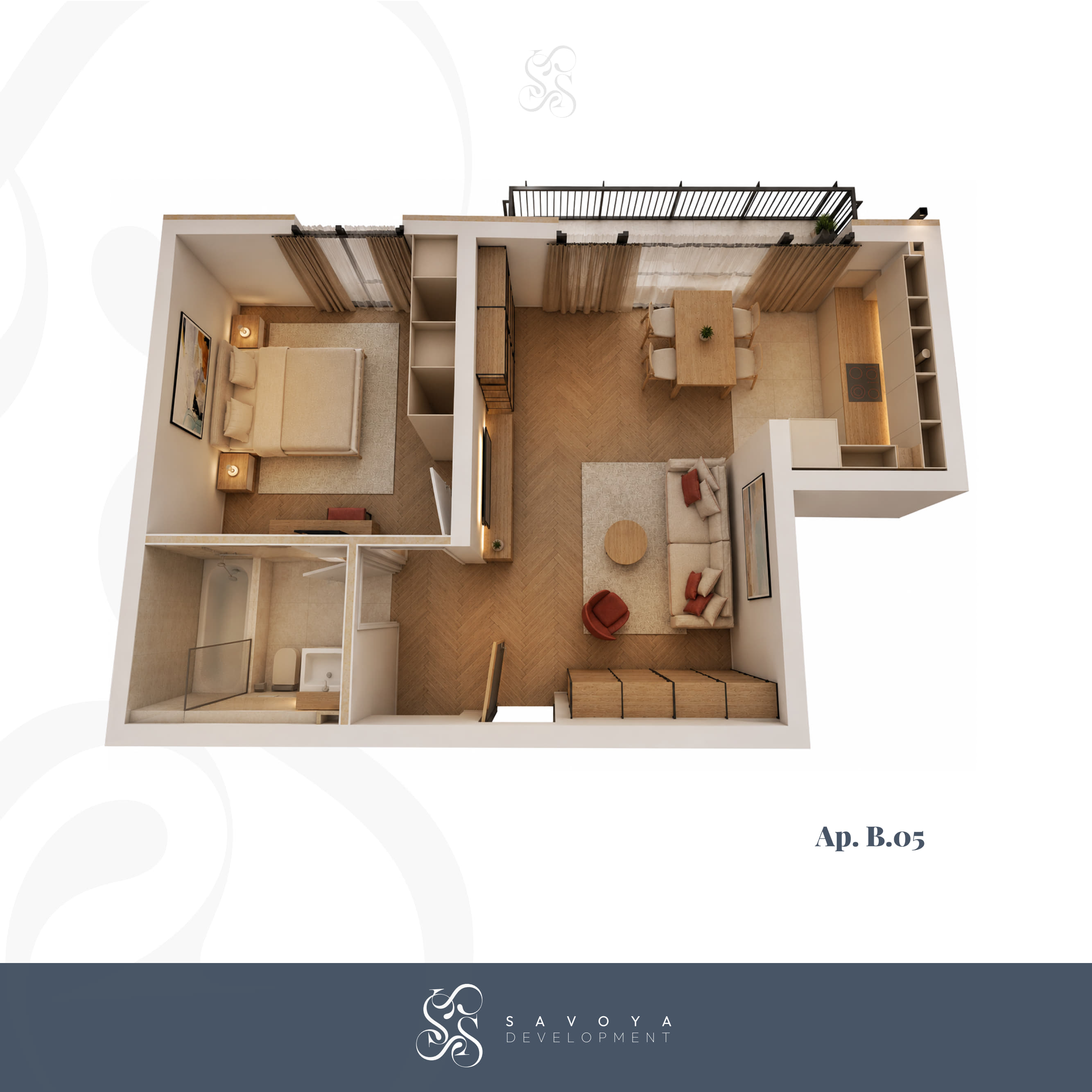 B05 - Apartament cu Două Camere și Balcon Mare