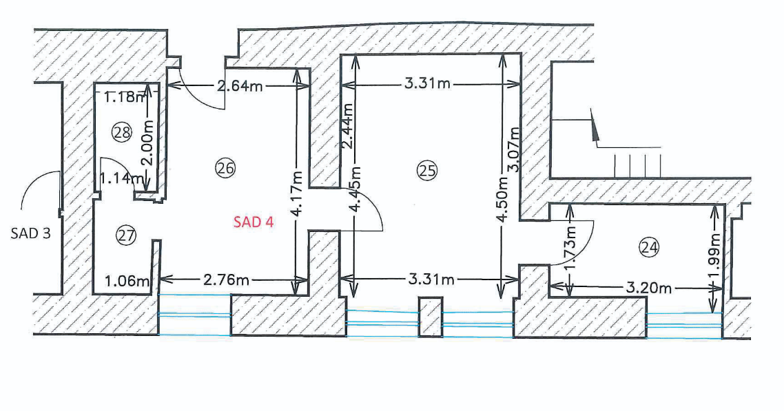 Plan compartimentare SAD 4 etaj 1 spațiu birouri 36,8 mp